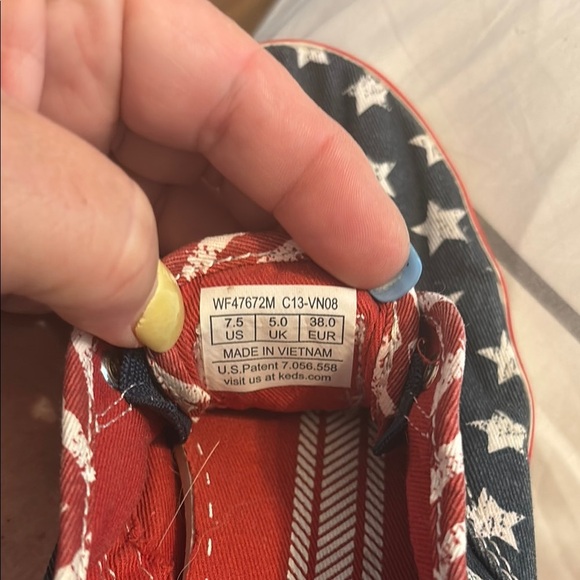 Keds Blue and White Patriotic Canvas Sneakers - Picture 4 of 5